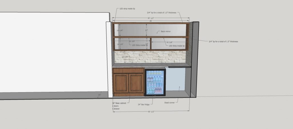 3D model of basement bar - basement renovation richmond hill