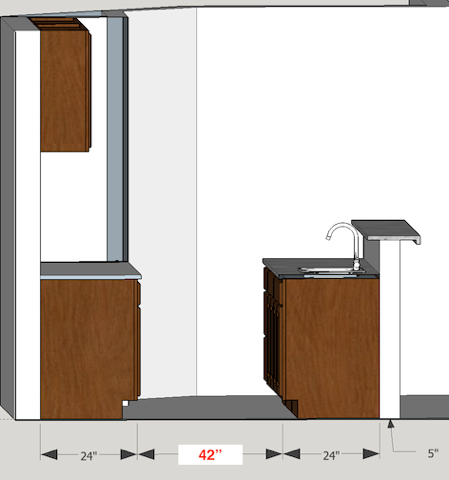 Small kitchen renovation 3D render - basement renovation newmarket